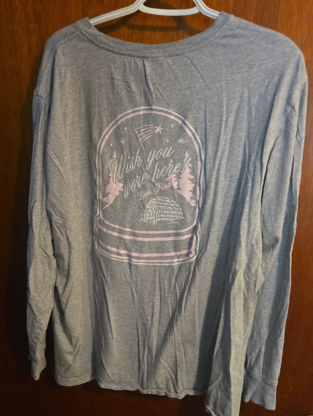 PINK Victoria's Secret Gray Crewneck Top